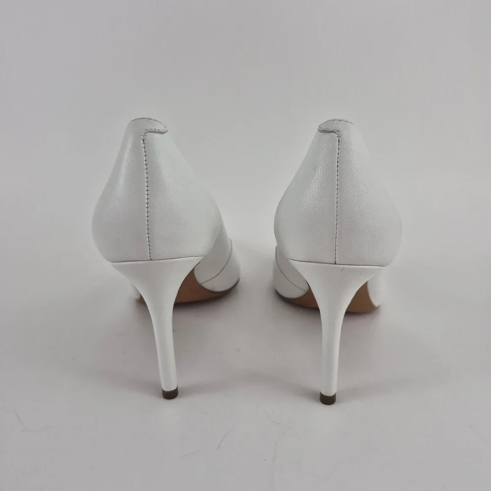 Banana Republic 12-Hour Pump White Leather Pointed Toe Stiletto Heels 8M